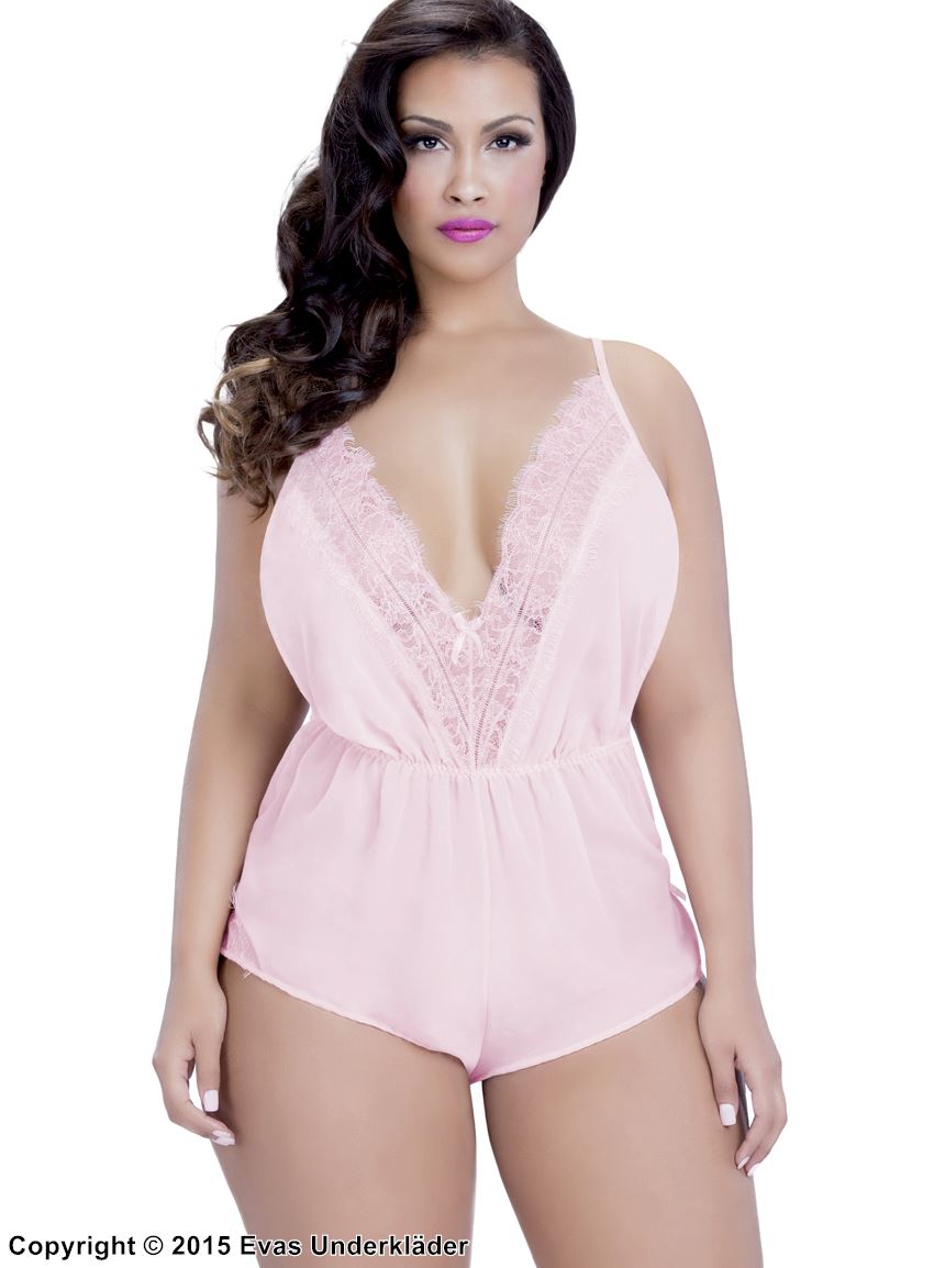 Romper with lace detailings, plus size